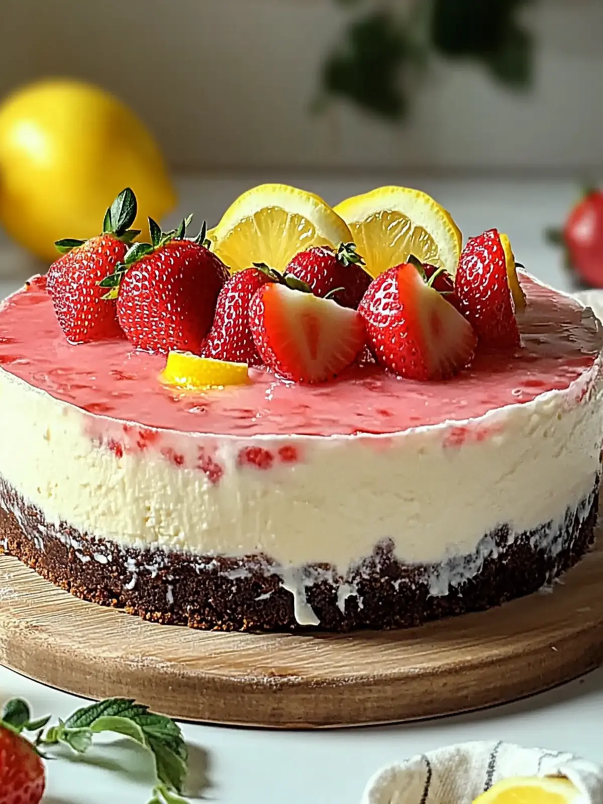 Delight in No-Bake Strawberry Lemonade Cheesecake Bliss 5 Strawberry Lemonade Cheesecake