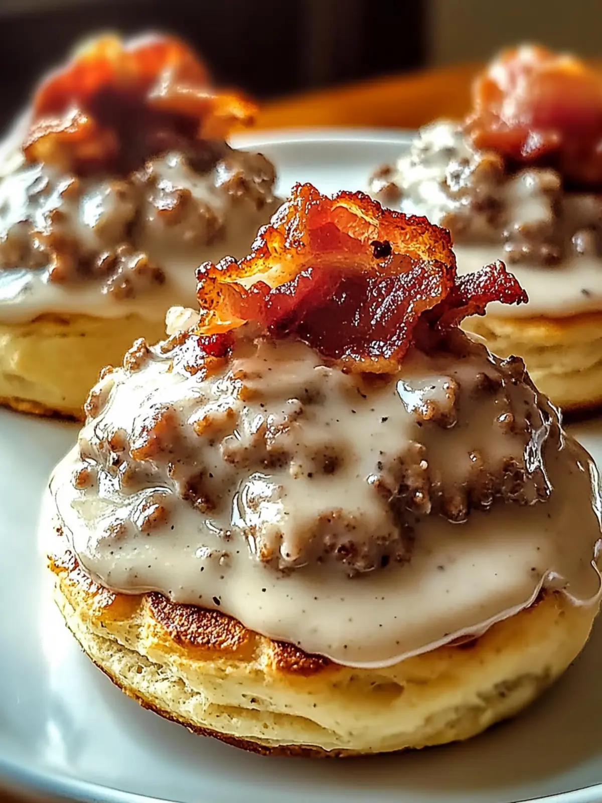 Crispy Bacon Sausage Gravy Chaos Biscuits for Brunch Bliss 2 Crispy Bacon Sausage Gravy Chaos Biscuits