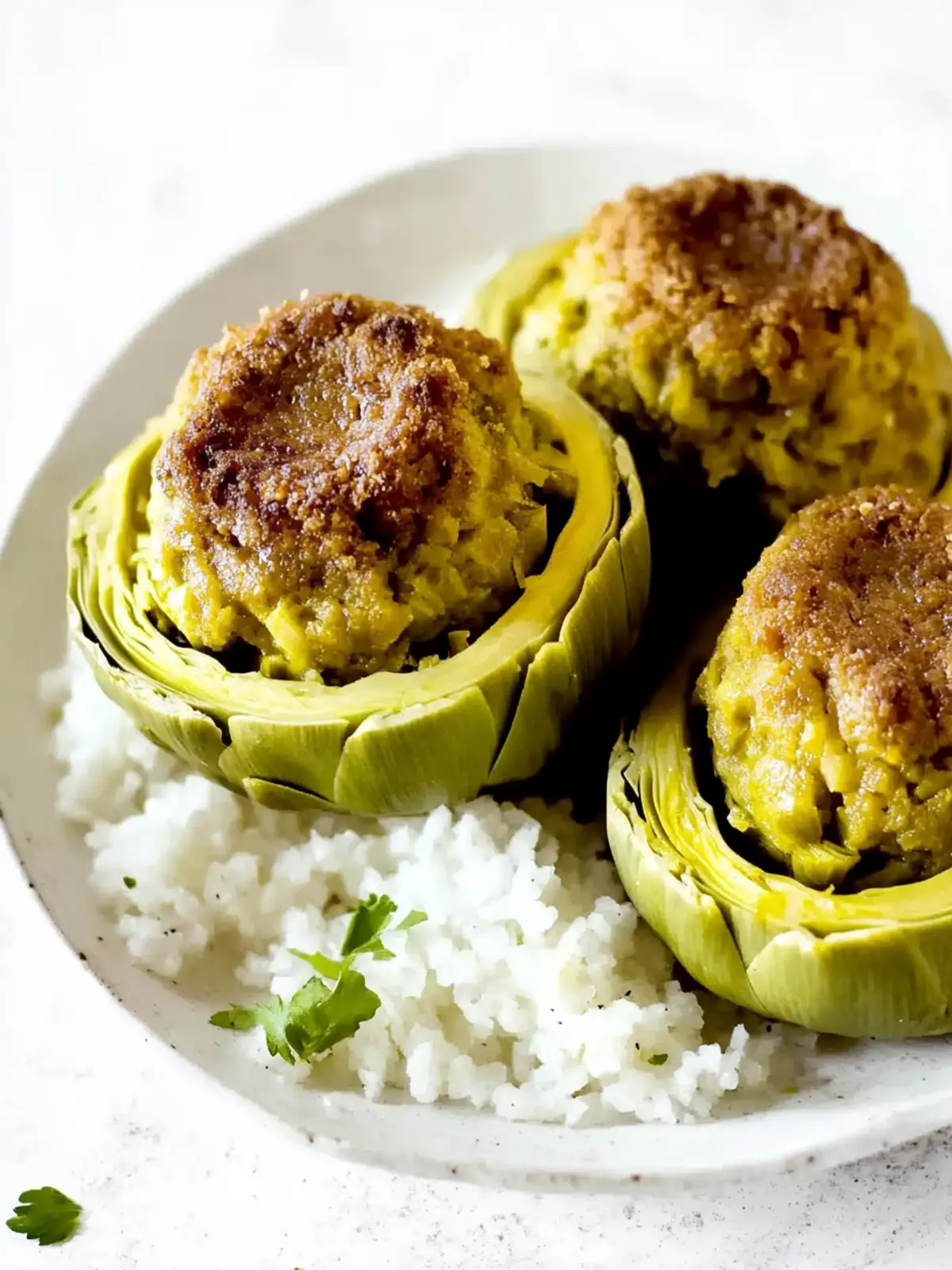 Irresistible Stuffed Artichoke Bottoms with Savory Meat Filling 4 Stuffed Artichoke Bottoms