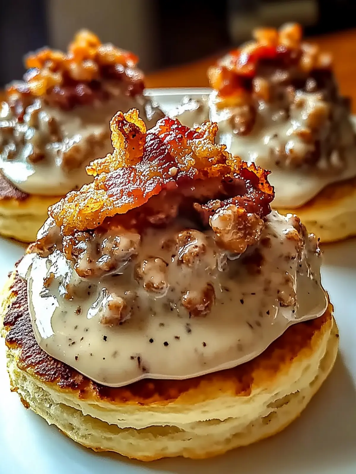 Crispy Bacon Sausage Gravy Chaos Biscuits for Brunch Bliss 3 Crispy Bacon Sausage Gravy Chaos Biscuits