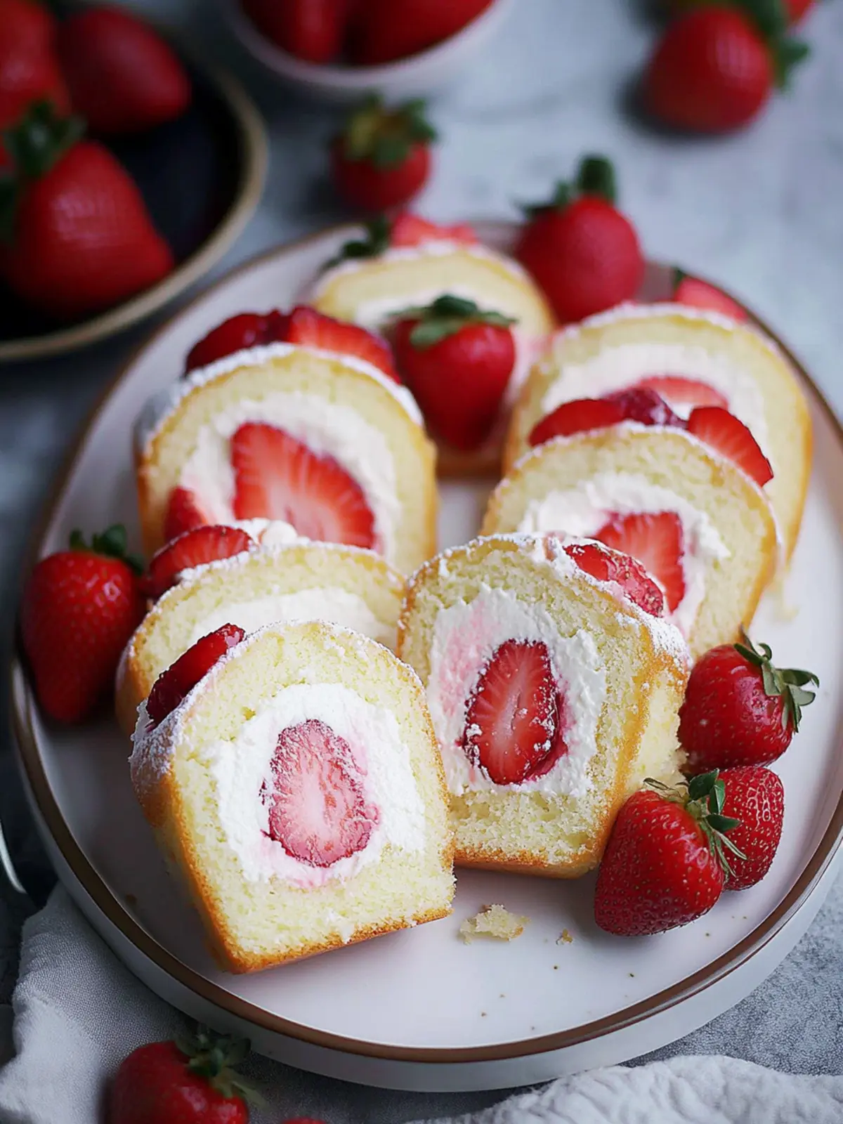 Delicious Strawberry and Cream Japanese Cake Roll Recipe 4 Strawberry and Cream Japanese Cake Roll
