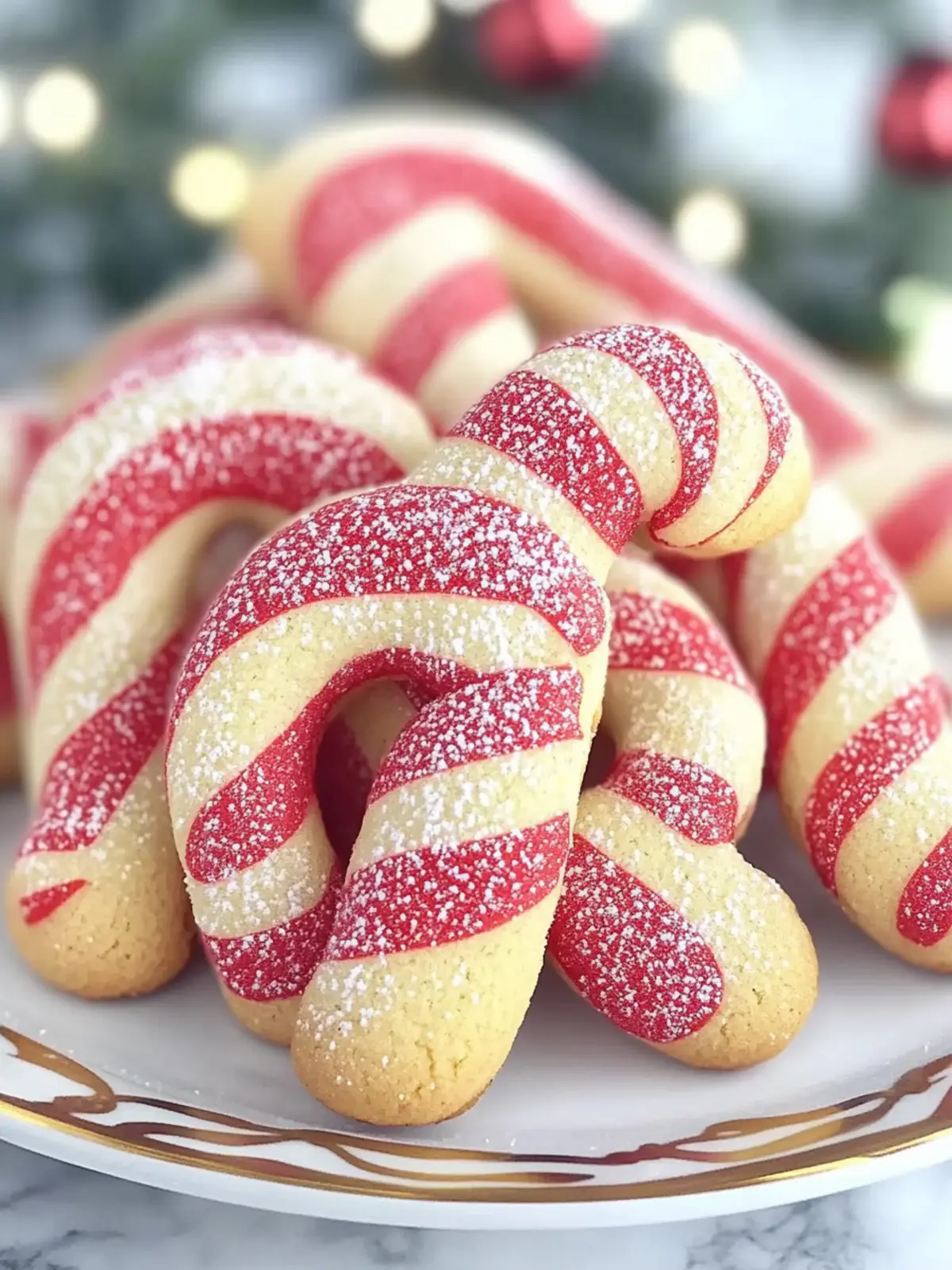 Festive Candy Cane Cookies with a Twist of Peppermint Bliss 2 Candy Cane Cookies