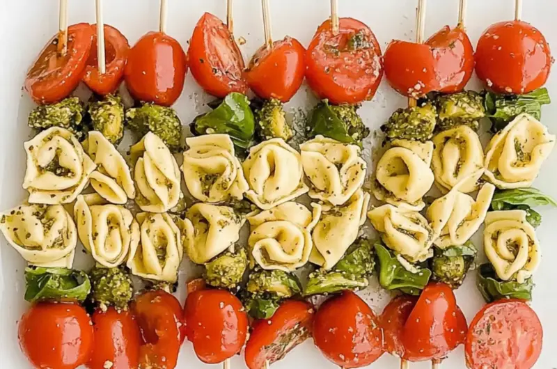 Cold Tortellini Salad Kabobs