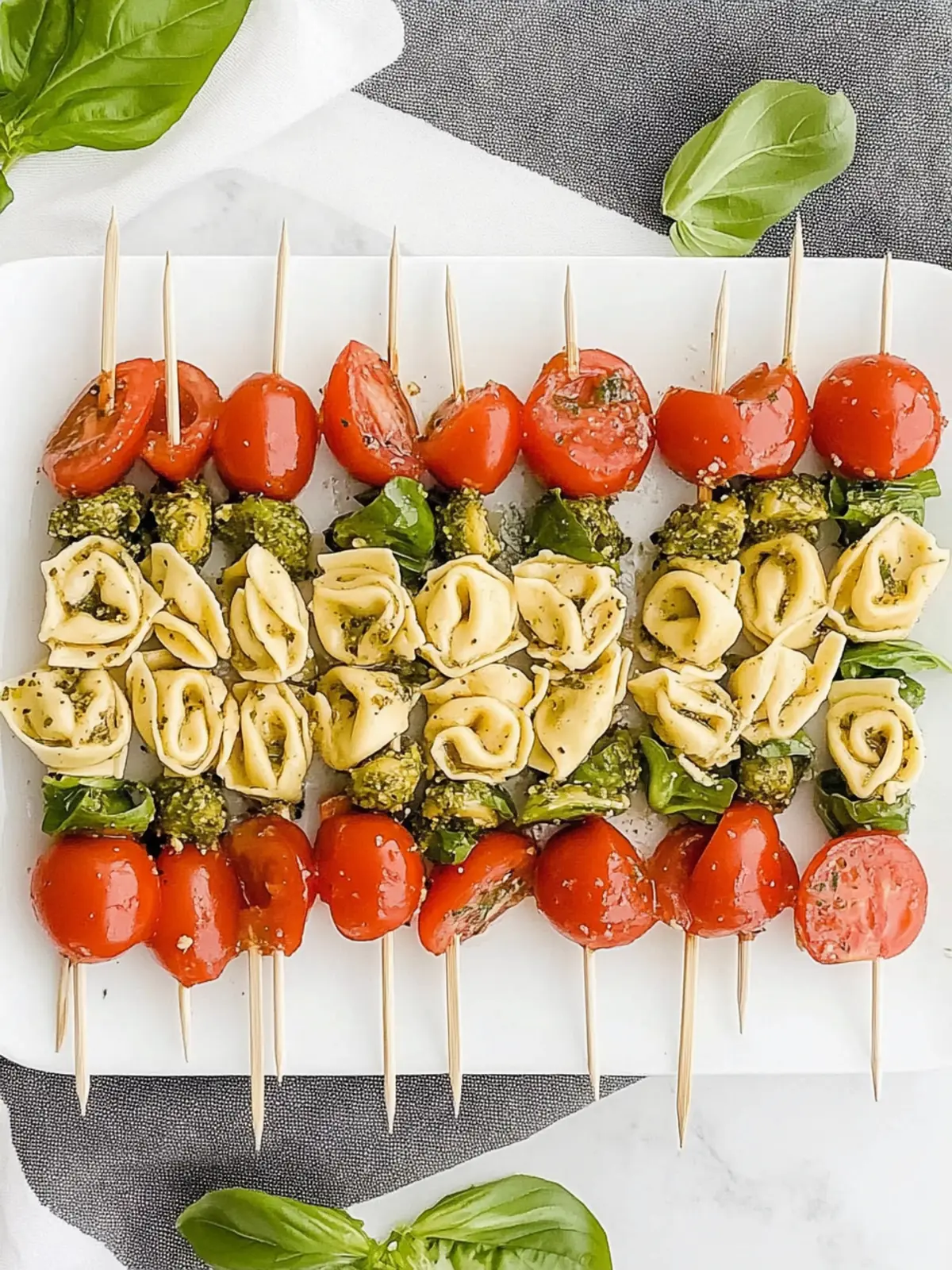 Cold Tortellini Salad Kabobs