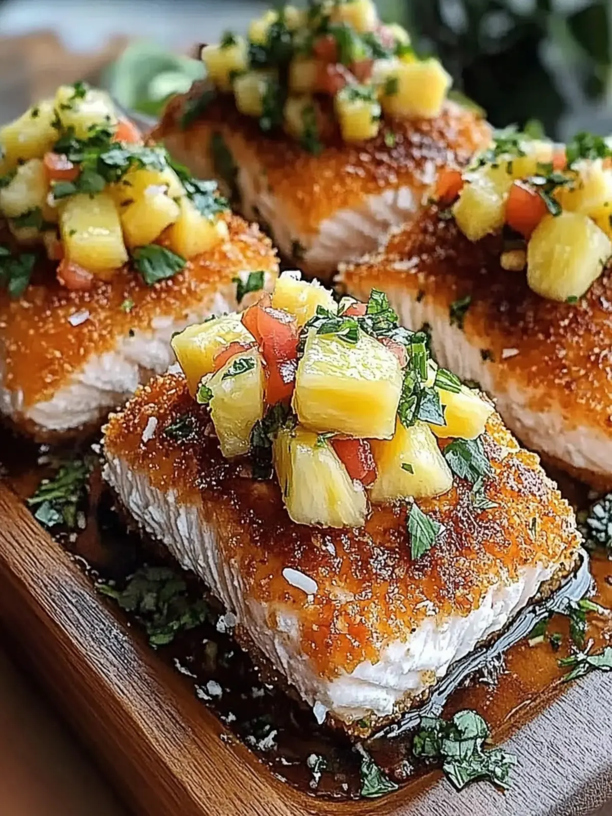 Coconut Crusted Salmon with Pineapple Salsa