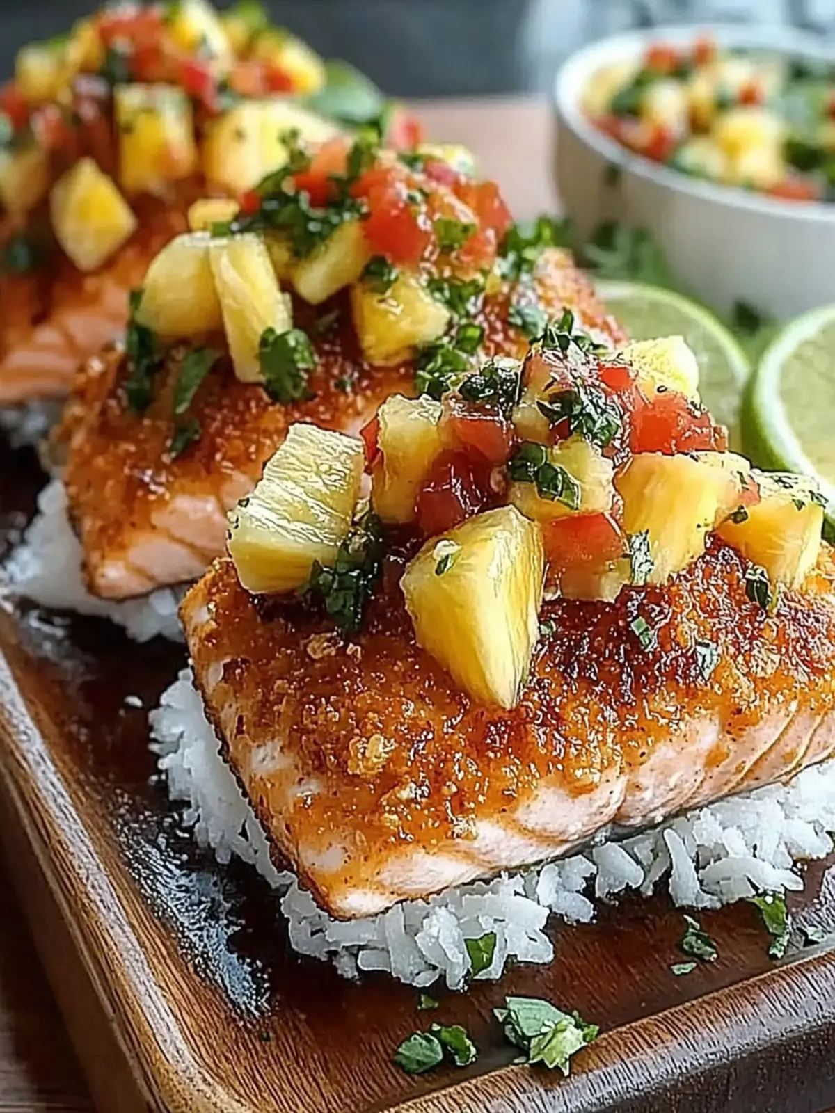 Coconut Crusted Salmon with Pineapple Salsa