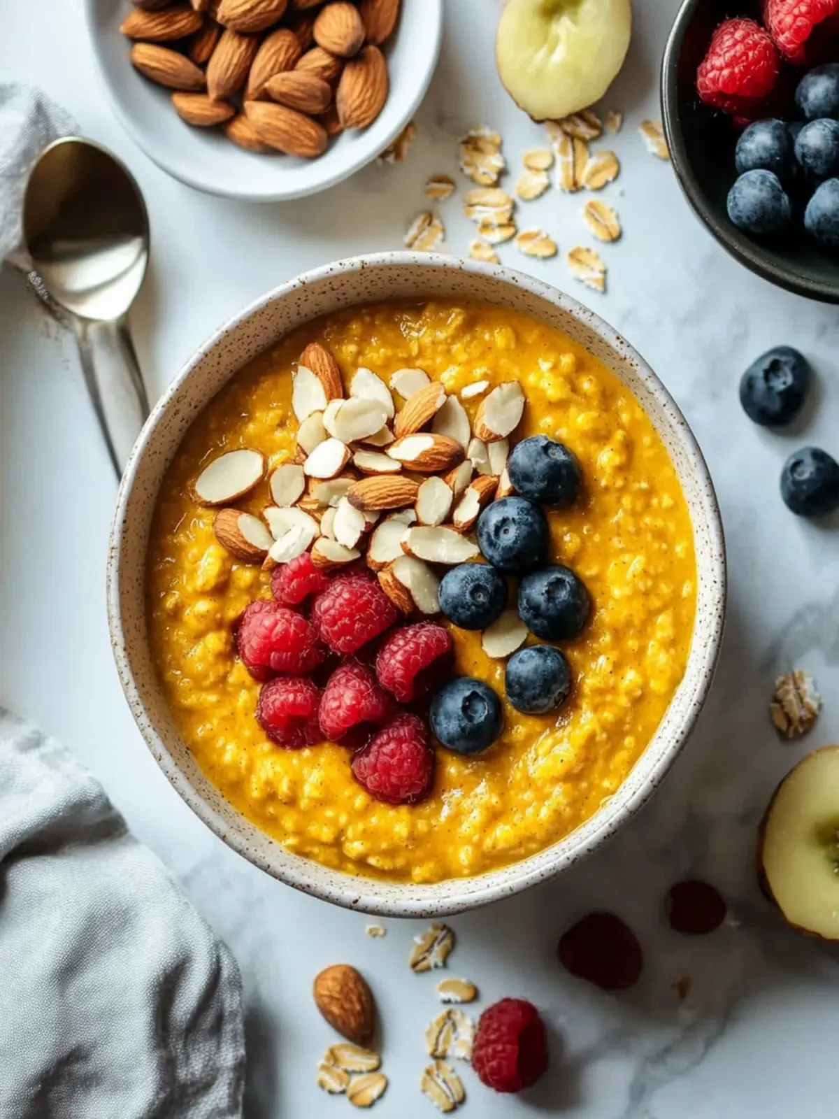 Transform Your Mornings with Turmeric Oatmeal and Almonds 3 Turmeric Oatmeal with Almonds