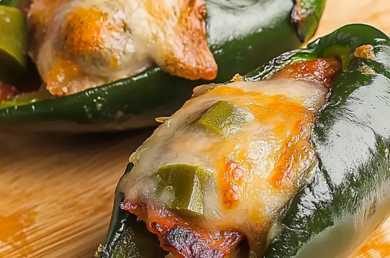 Cheesy Chicken Stuffed Poblano Peppers