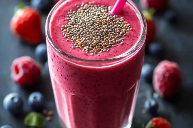 Berry Smoothie with Flaxseed