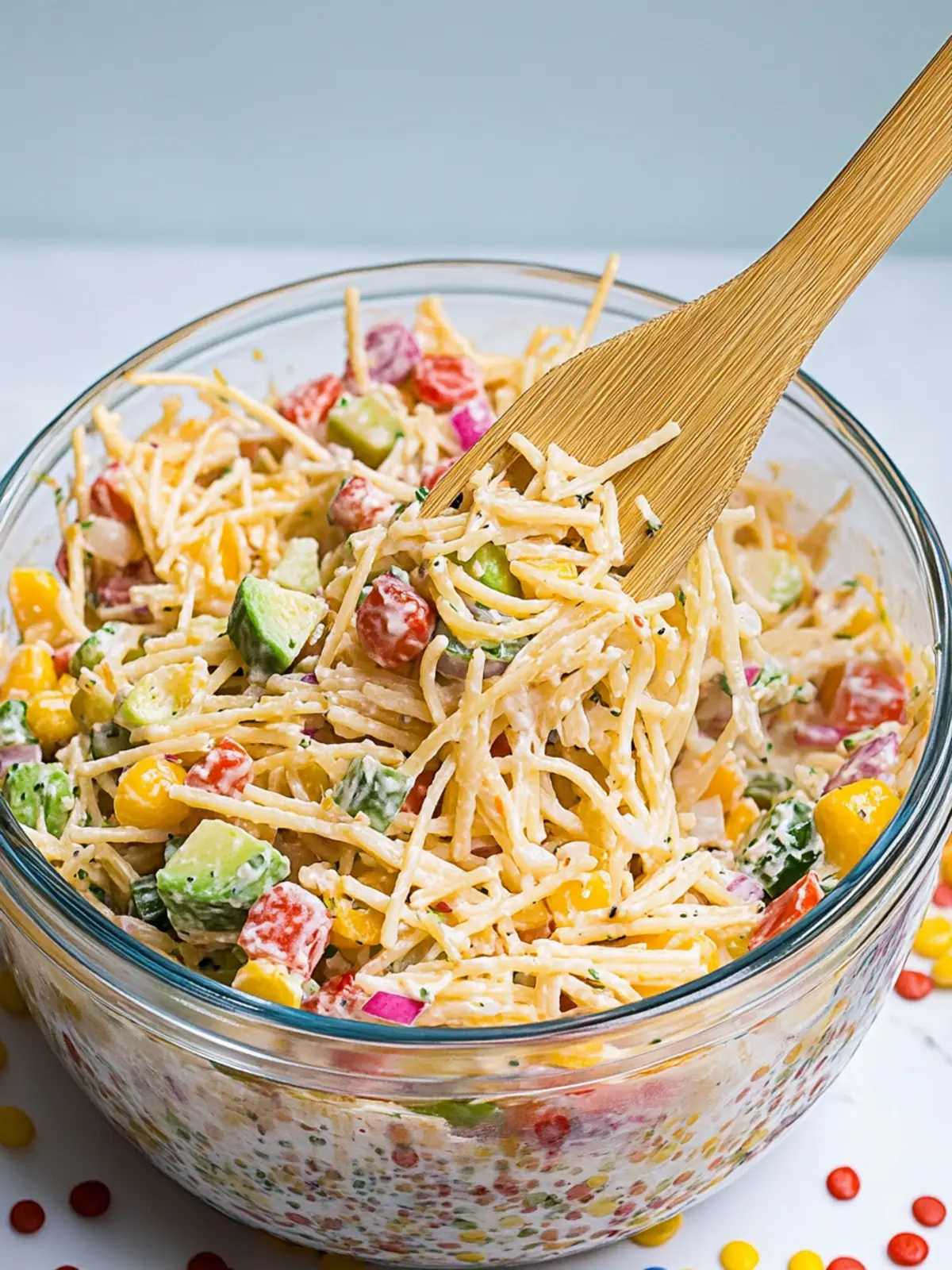 Confetti Salad: Creamy Pasta Delight for Your Next Picnic 2 Confetti Salad