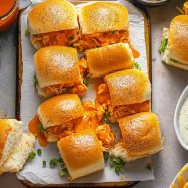 Sheet Pan Buffalo Chicken Sliders