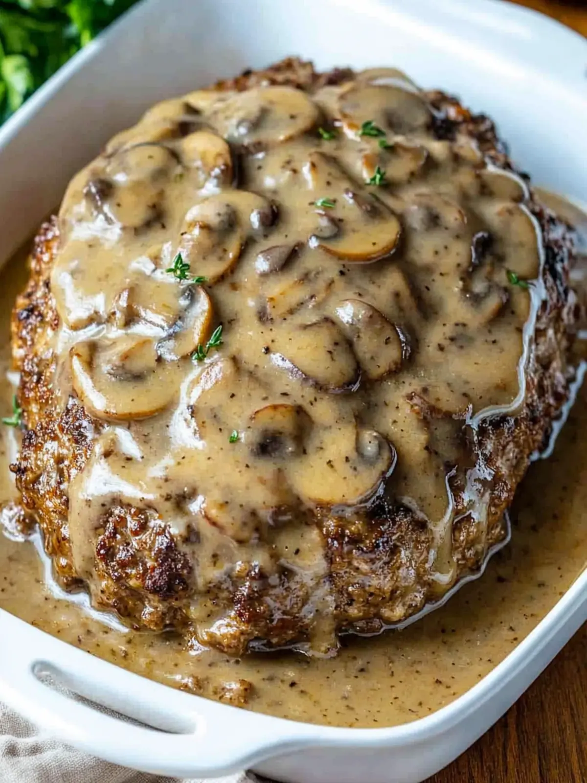 Mouthwatering Meatloaf with Mushroom Gravy for Family Comfort 3 Meatloaf with Mushroom Gravy