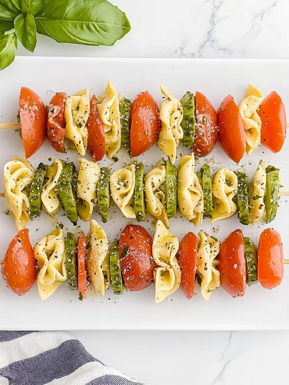 Cold Tortellini Salad Kabobs