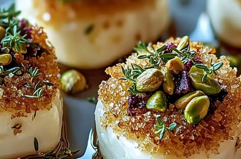 Pistachio-Crusted Brie Bites