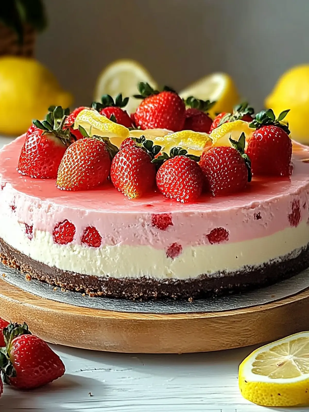 Delight in No-Bake Strawberry Lemonade Cheesecake Bliss 4 Strawberry Lemonade Cheesecake