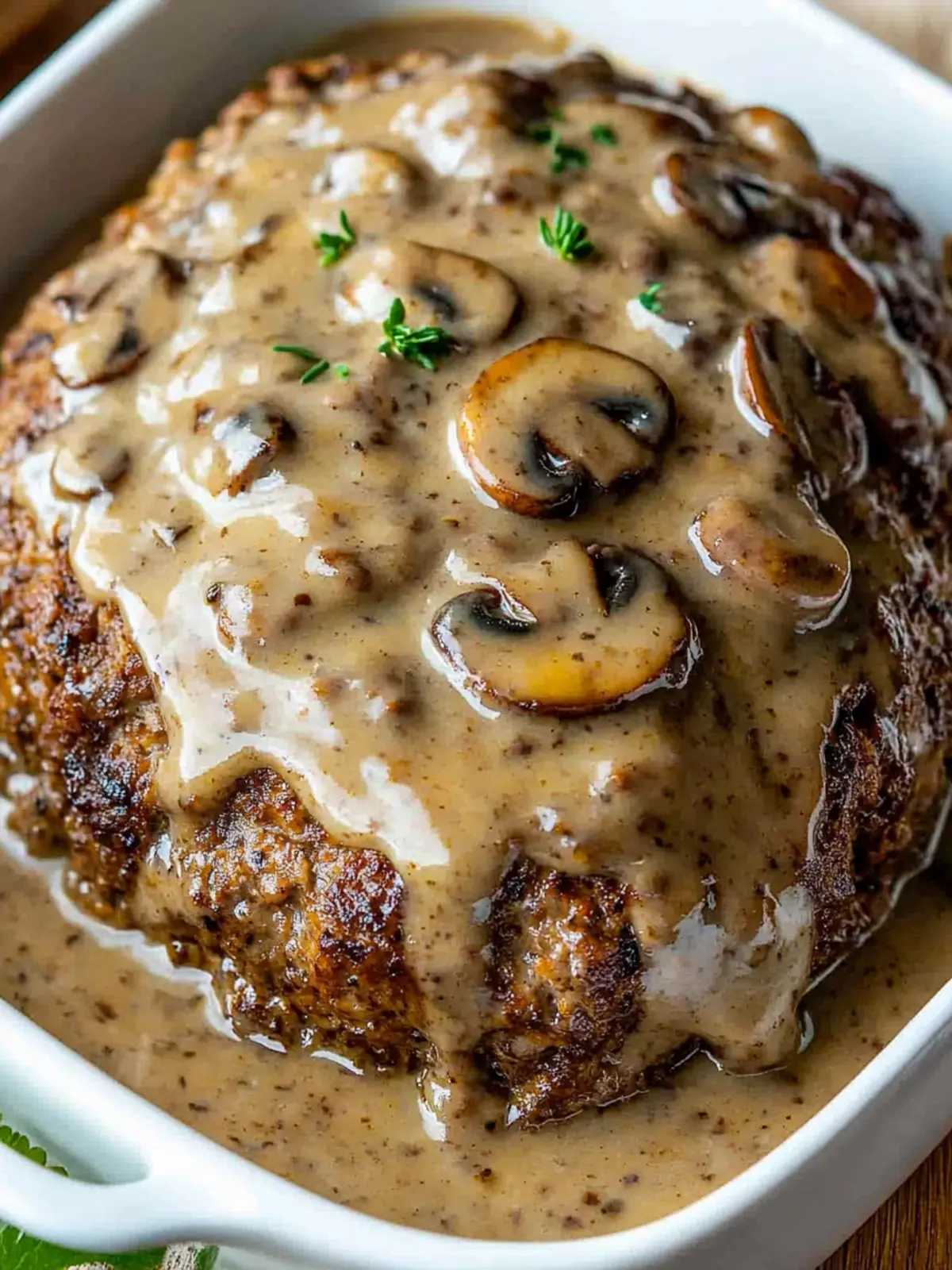 Mouthwatering Meatloaf with Mushroom Gravy for Family Comfort 2 Meatloaf with Mushroom Gravy