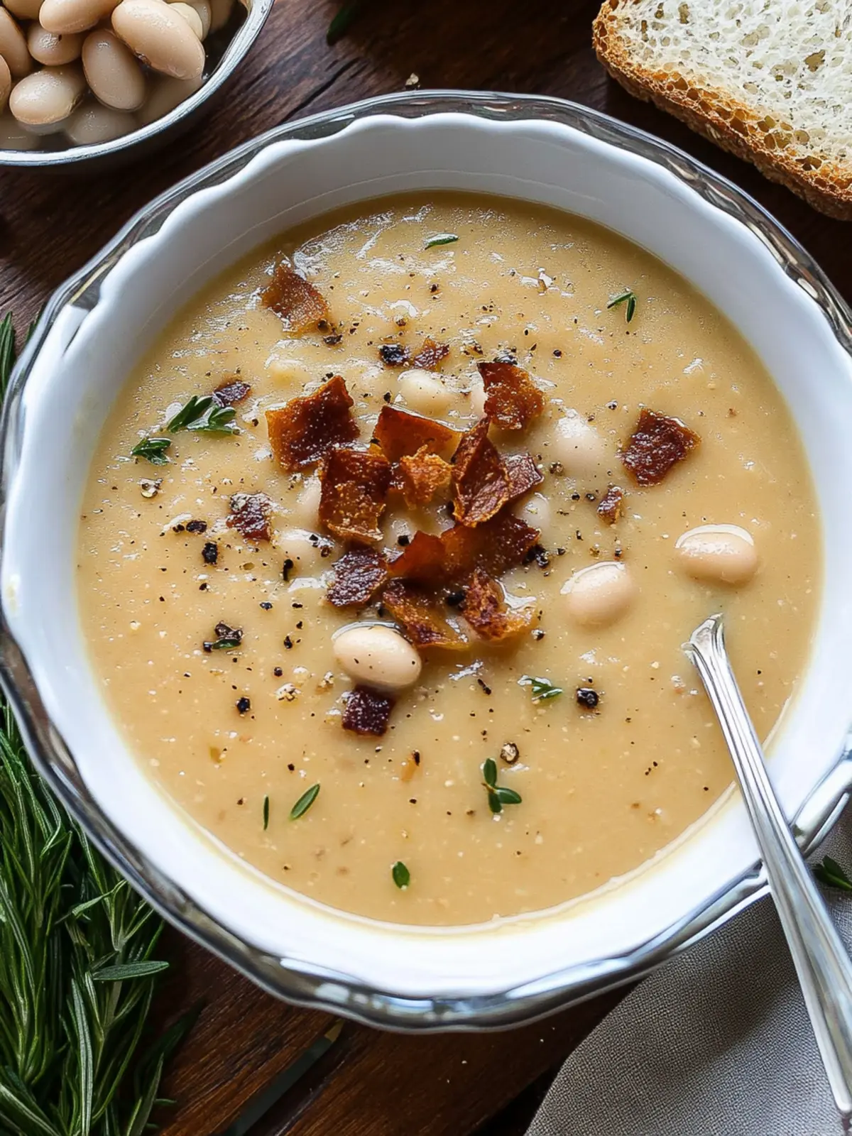 Roasted Garlic White Bean Soup