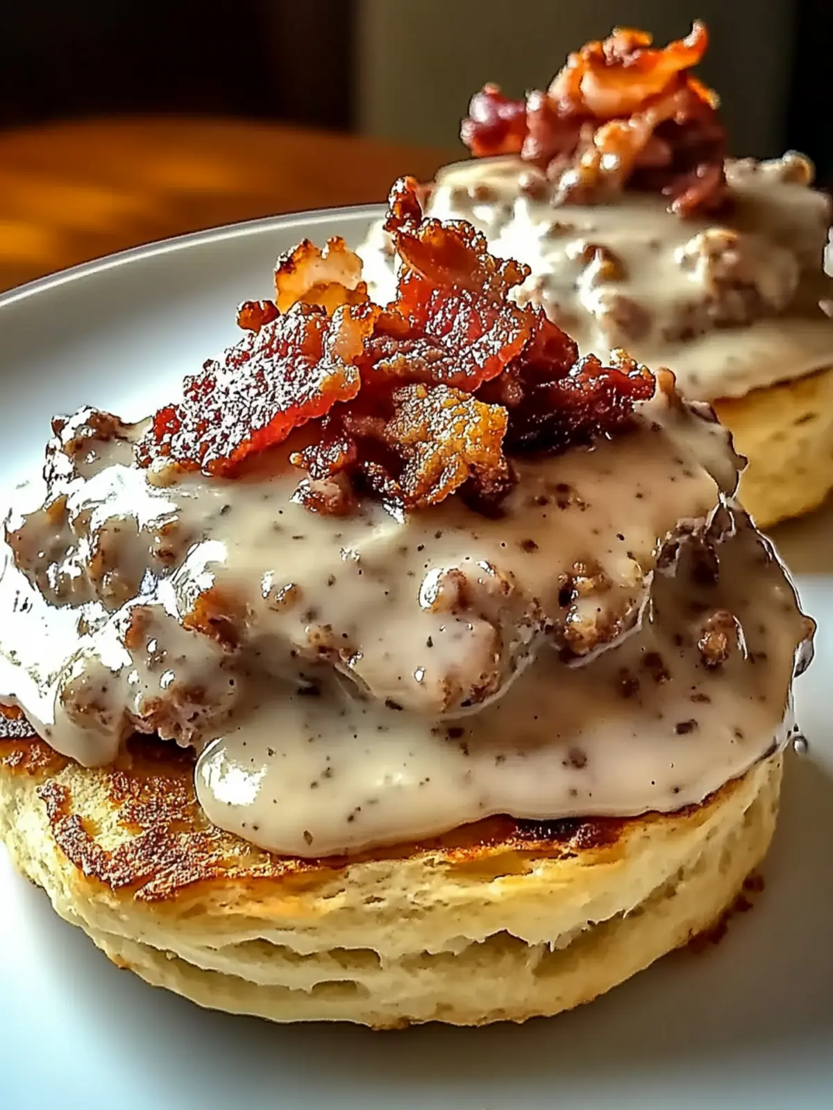 Crispy Bacon Sausage Gravy Chaos Biscuits for Brunch Bliss 4 Crispy Bacon Sausage Gravy Chaos Biscuits