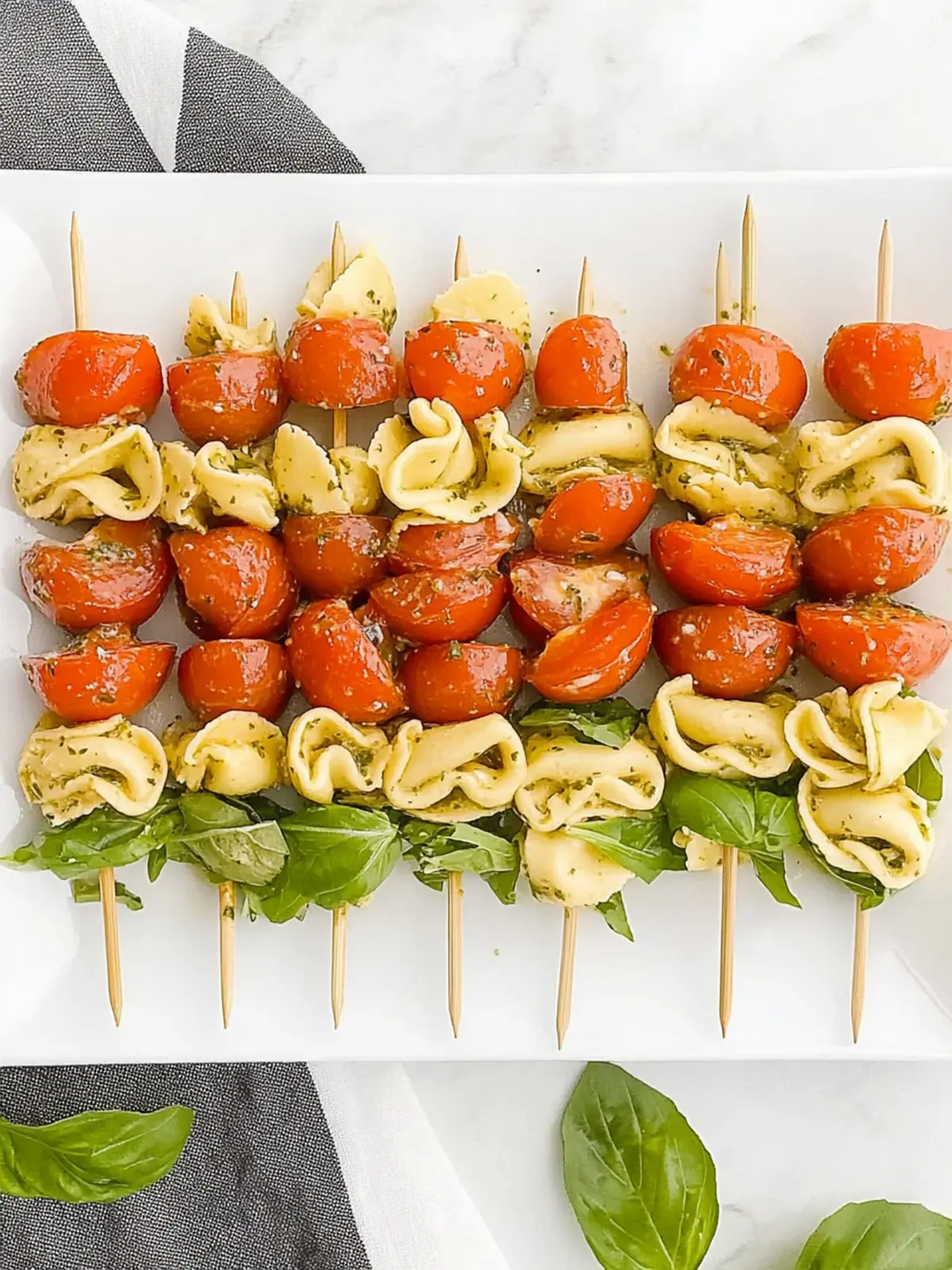 Cold Tortellini Salad Kabobs