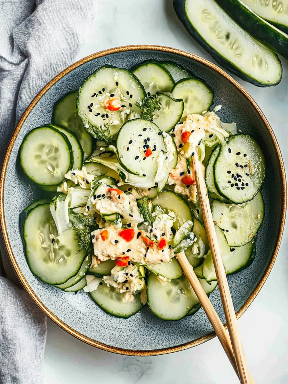 California Roll Cucumbers Salad: A Refreshing Twist on Sushi 4 California Roll Cucumbers