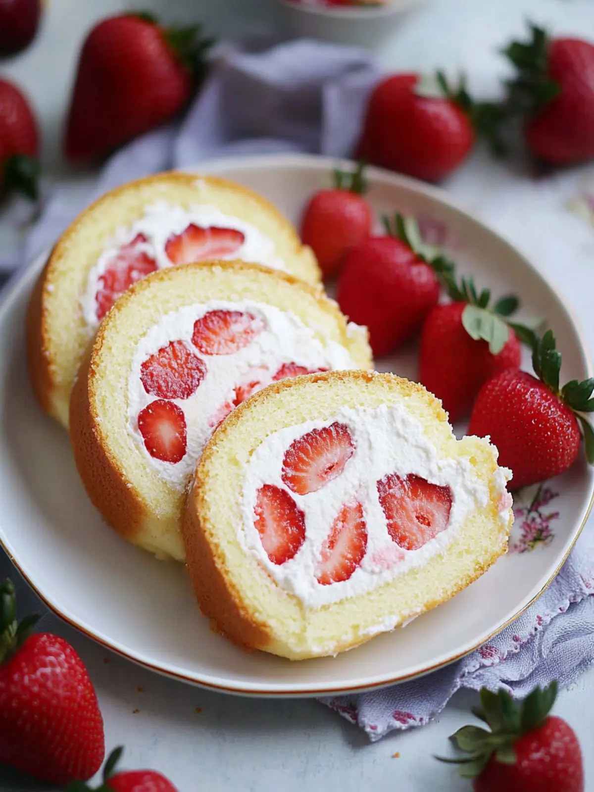 Delicious Strawberry and Cream Japanese Cake Roll Recipe 5 Strawberry and Cream Japanese Cake Roll