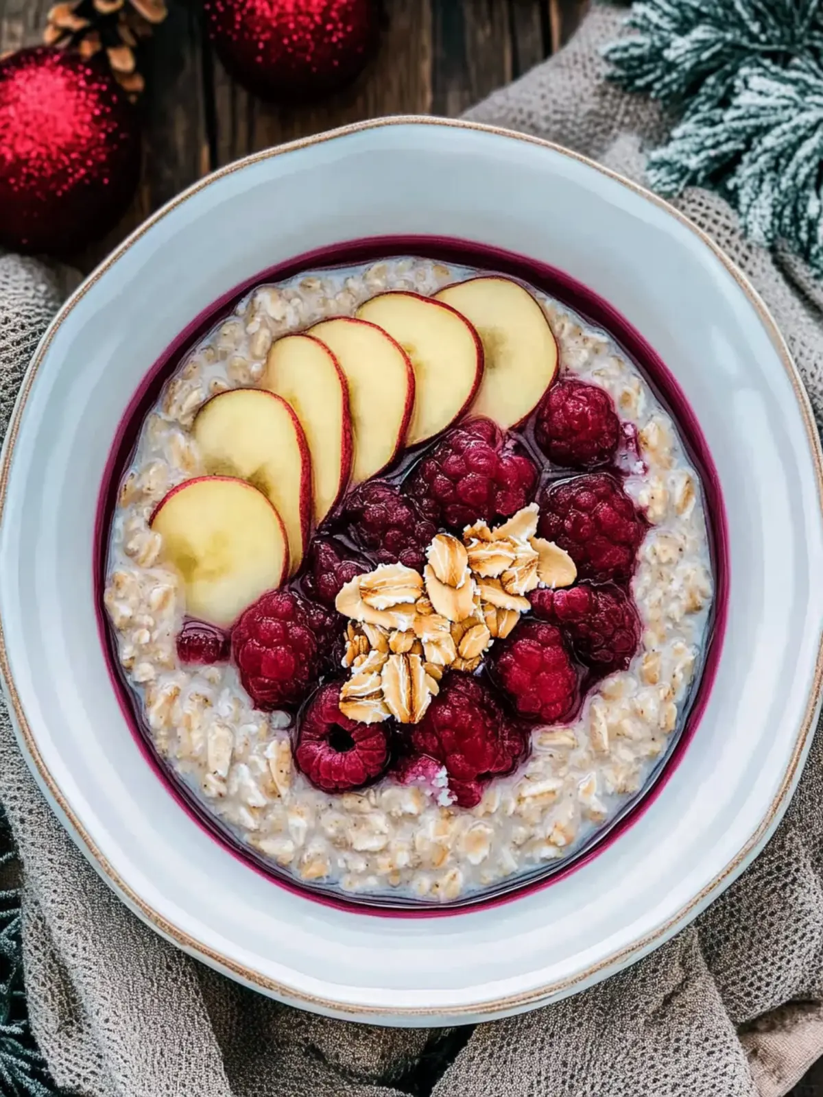 Cozy Christmas Oats Porridge with Cranberry Bliss and Crunch 4 Christmas Oats Porridge