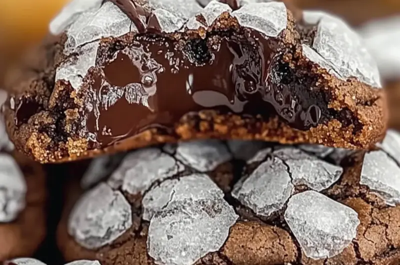 Chocolate Crinkle Blossom Cookies