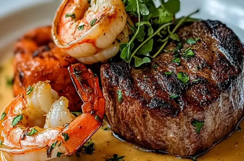 Filete Mignon con Camarones