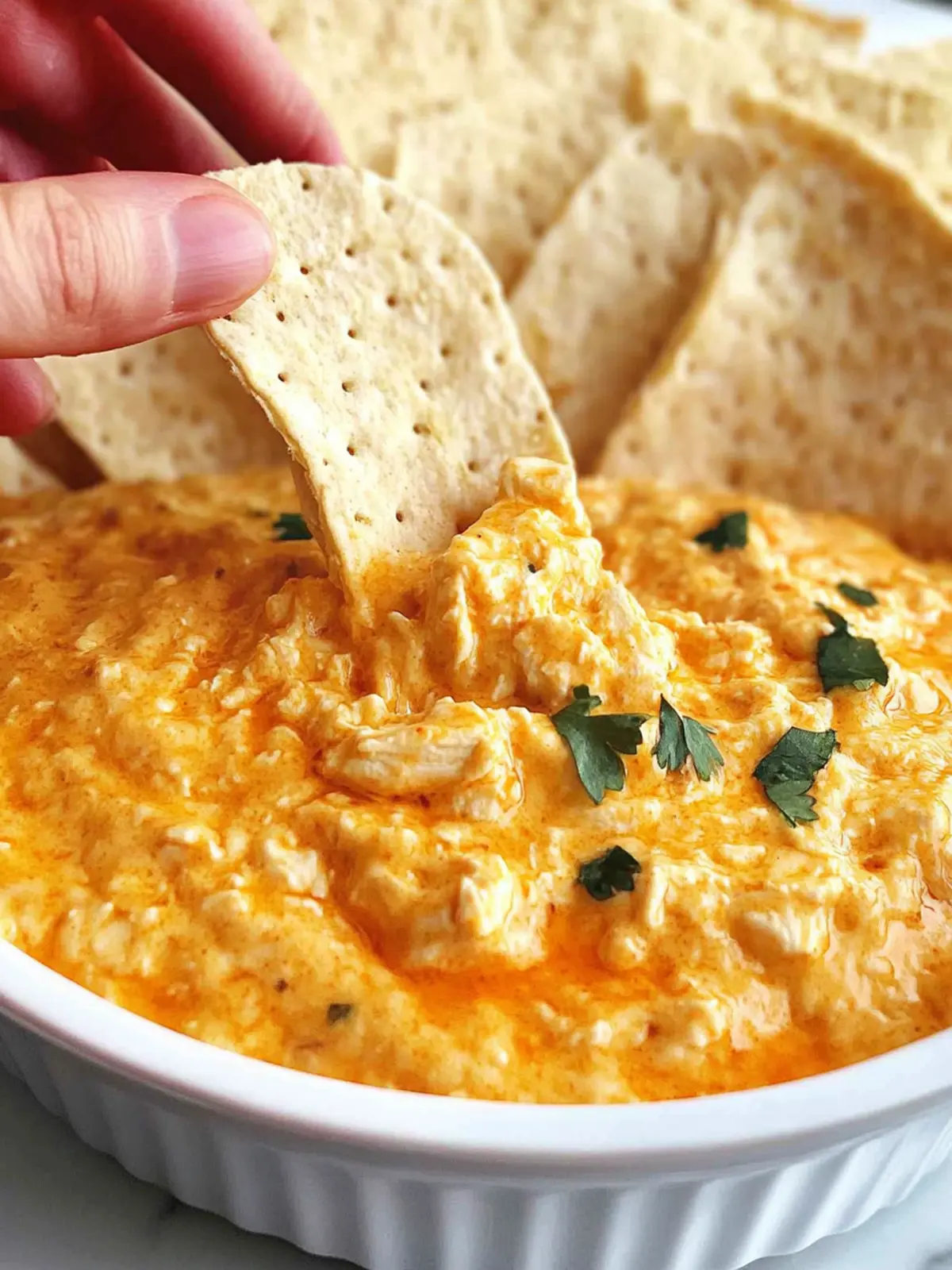 Oven Buffalo Chicken Dip
