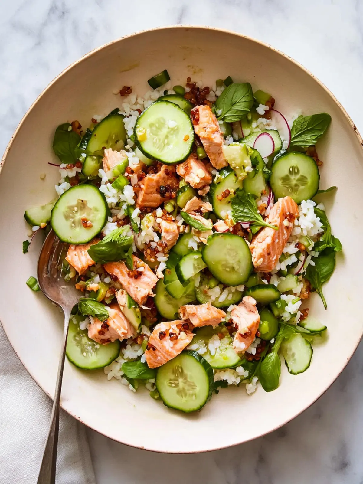 Crispy Rice Salmon Cucumber Salad for a Flavorful Meal Prep 5 Crispy Rice Salmon Cucumber Salad