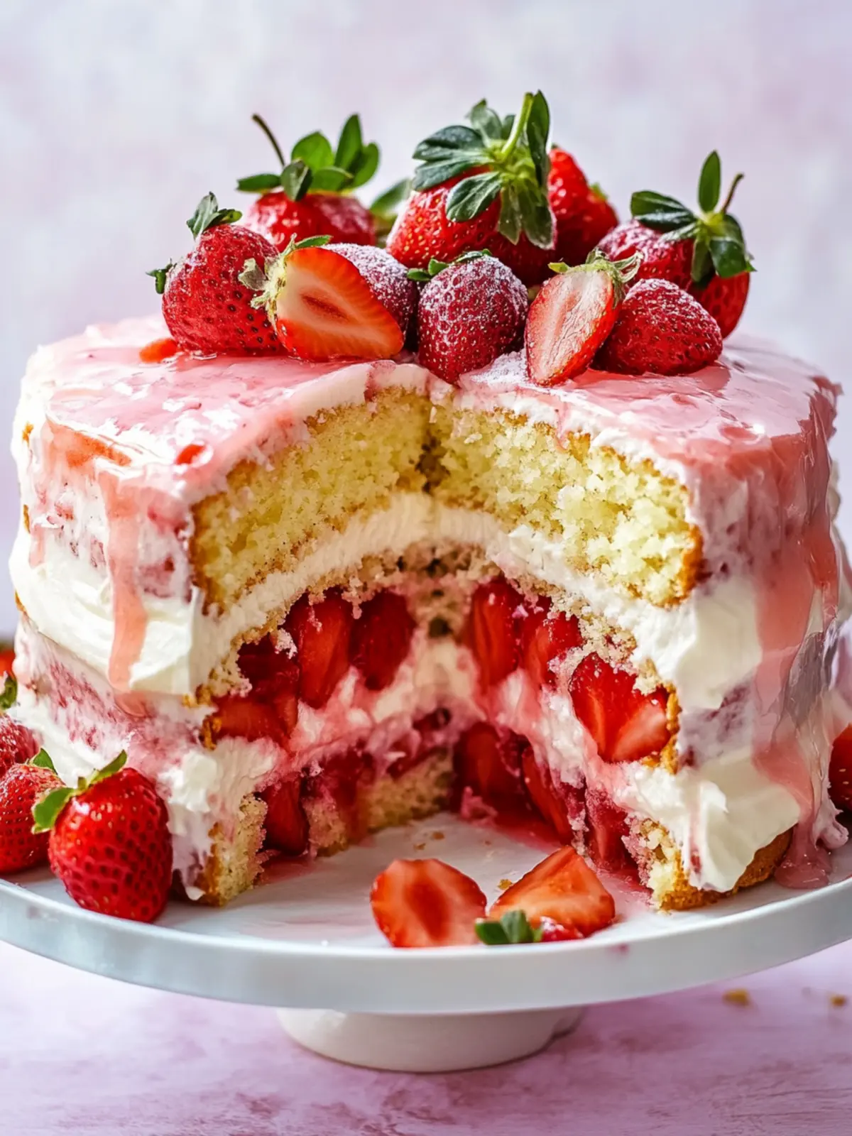Delicious Strawberry-Infused Vanilla Layer Cake for Summer Bliss 2 Strawberry-Infused Vanilla Layer Cake