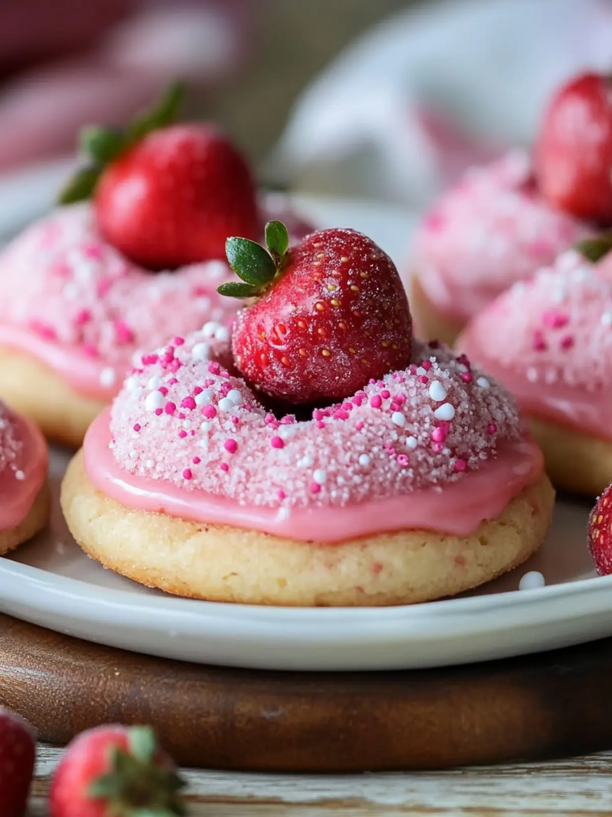 Deliciously Soft Strawberry Kiss Cookies with a Chocolate Heart 3 Strawberry Kiss Cookies