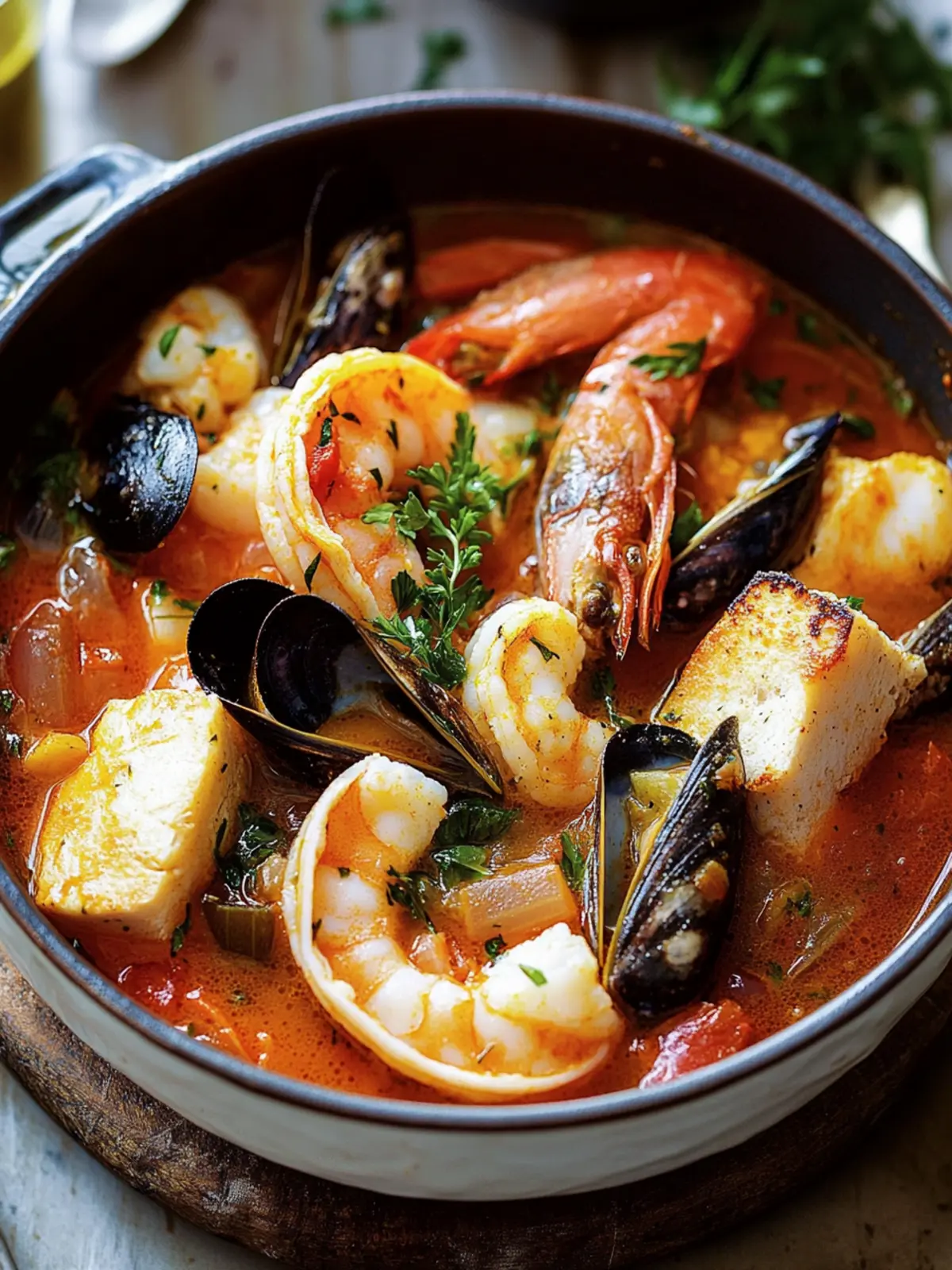 Savory Bouillabaisse Seafood Stew: A Mediterranean Delight 4 Bouillabaisse (Seafood Stew)
