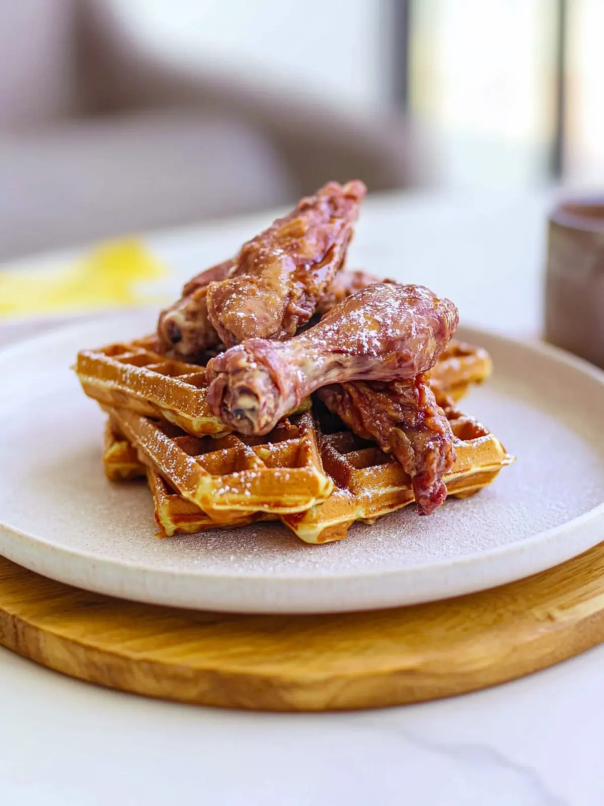 Red Velvet Waffles and Chicken: A Fun Twist for Brunch Delight 4 Red Velvet Waffles and Chicken