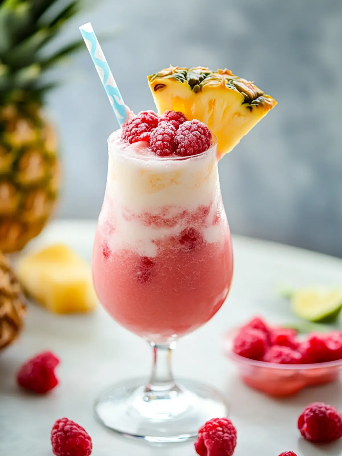 Delightful Raspberry Piña Colada: Your Tropical Escape at Home 3 Raspberry Piña Colada