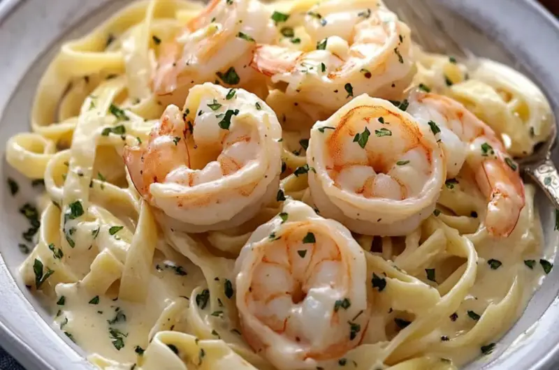 Fettuccine Alfredo With Shrimp