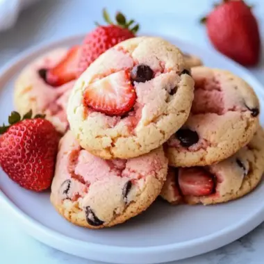 Delicious Strawberry Cookies with Gooey Chocolate Chips 9 Strawberry Cookies