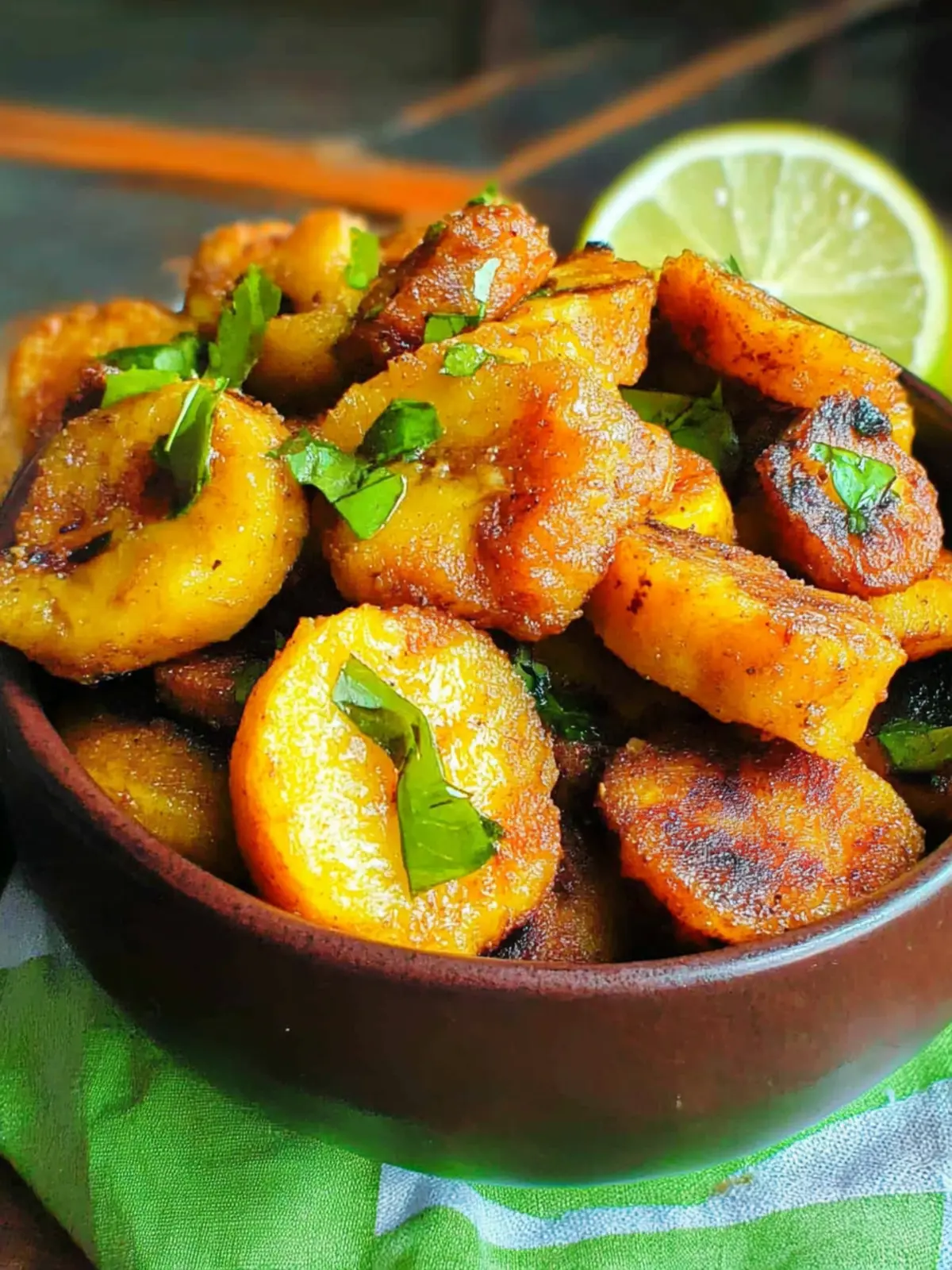 Fried Plantains and Poulet DG: A Tasty Home-Cooked Delight 2 Fried Plantains with Poulet DG