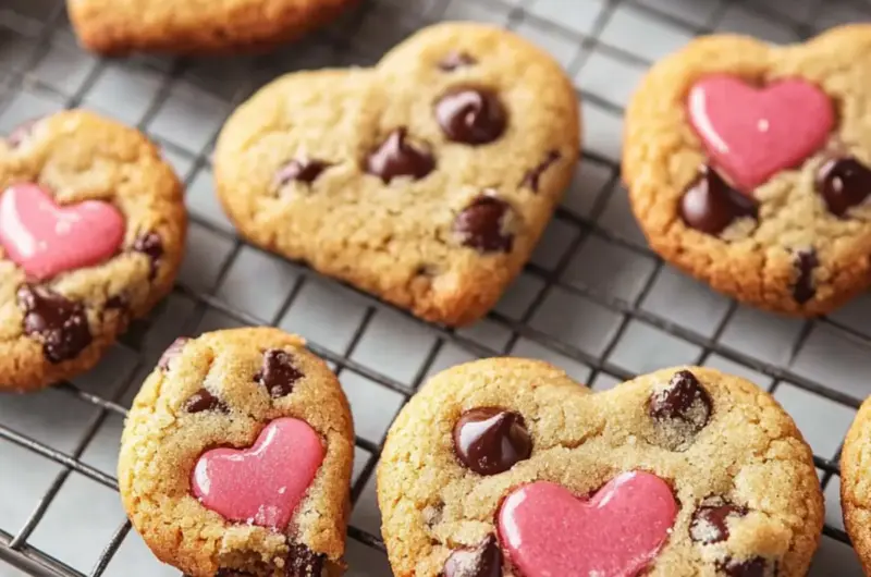 Heart Shaped Chocolate Chip Cookies