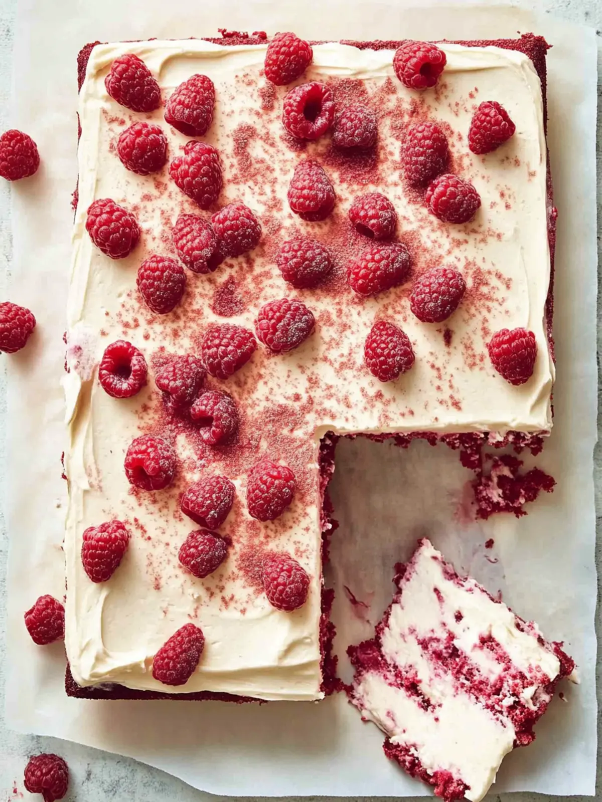 Irresistible Raspberry Sheet Cake with White Chocolate Bliss 2 Raspberry Sheet Cake