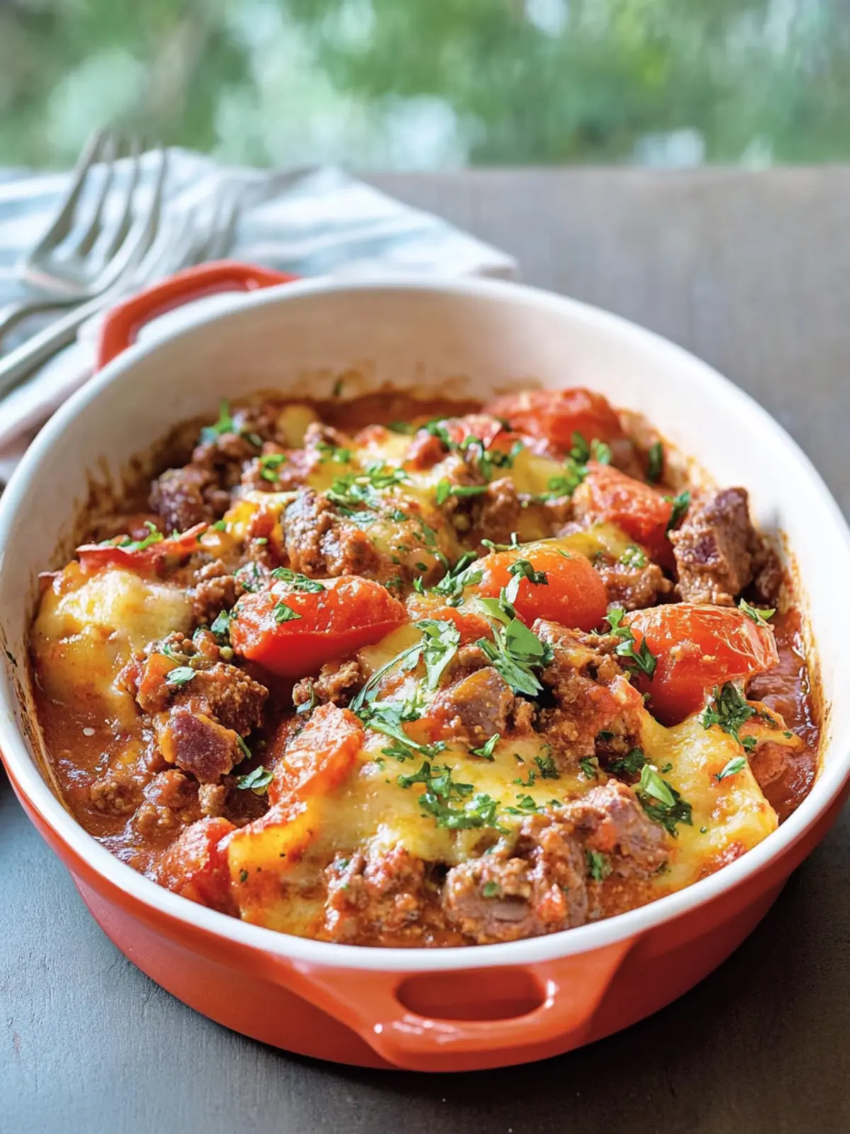 Savory Tomato 'n' Beef Casserole with Cheesy Goodness 3 Tomato 'n' Beef Casserole