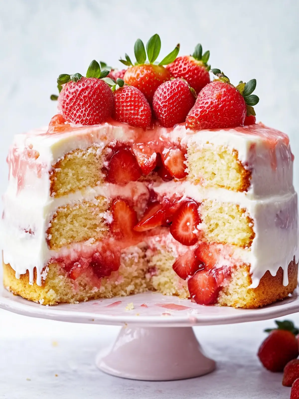 Delicious Strawberry-Infused Vanilla Layer Cake for Summer Bliss 4 Strawberry-Infused Vanilla Layer Cake