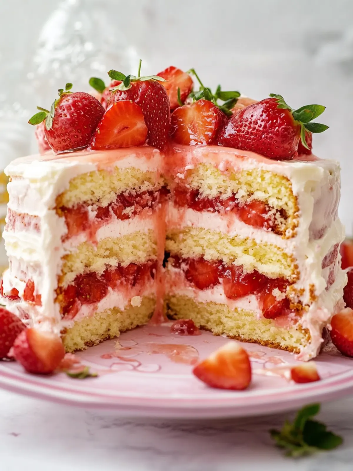 Delicious Strawberry-Infused Vanilla Layer Cake for Summer Bliss 5 Strawberry-Infused Vanilla Layer Cake