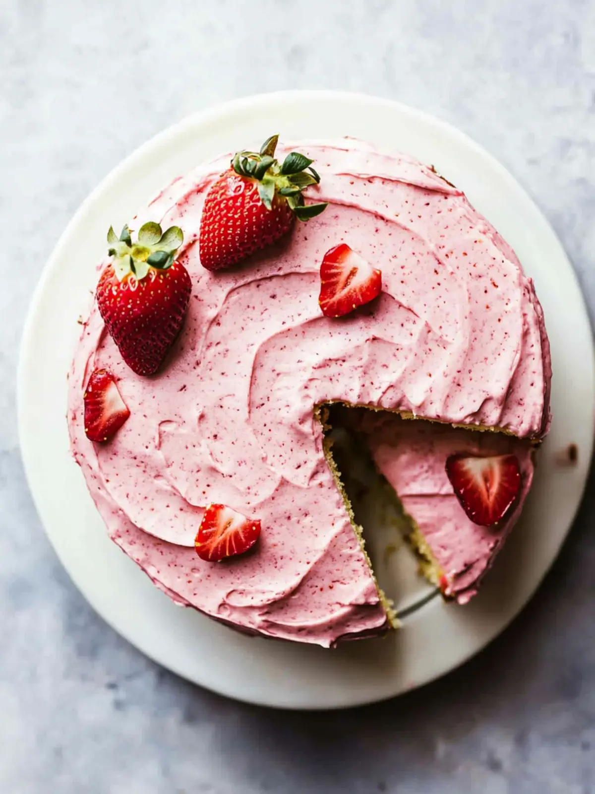 Delicious Homemade Strawberry Cake with Creamy Frosting 5 Homemade Strawberry Cake