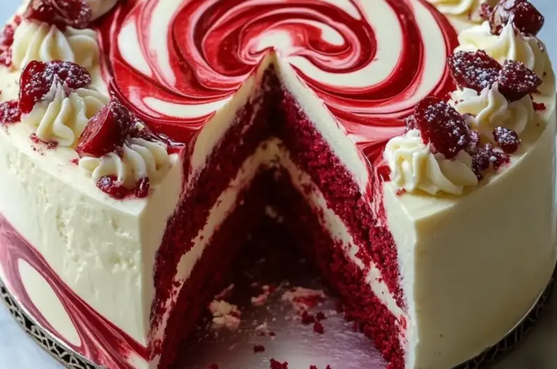 Red Velvet Cheesecake Swirl Cake