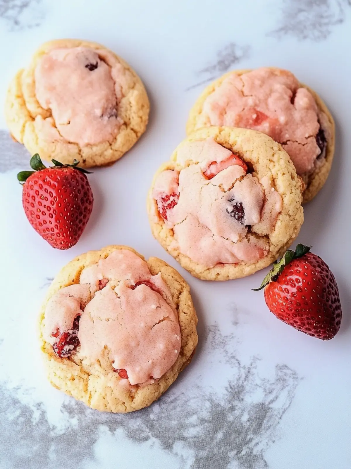 Delicious Strawberry Cookies with Gooey Chocolate Chips 3 Strawberry Cookies