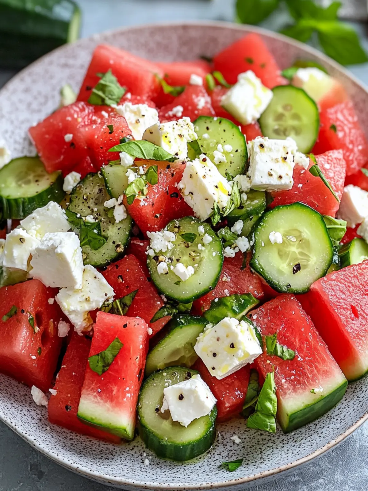 Refreshing Watermelon with Cucumber and Feta Salad Delight 4 Watermelon with Cucumber and Feta Salad