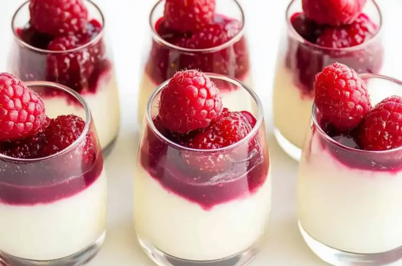 Raspberry Jelly Panna Cotta