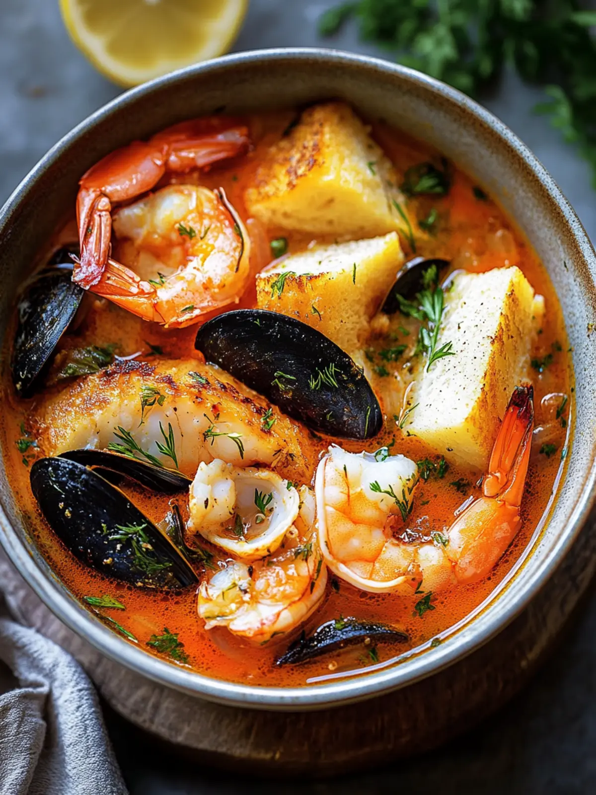 Savory Bouillabaisse Seafood Stew: A Mediterranean Delight 3 Bouillabaisse (Seafood Stew)