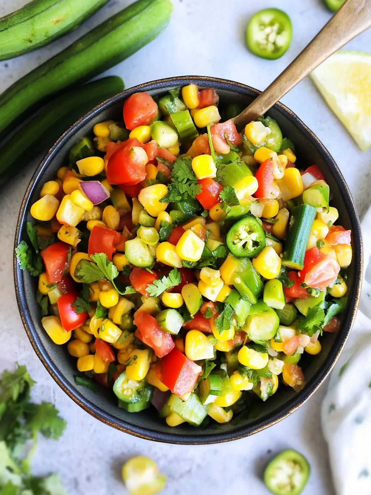 Spicy Okra & Corn Salsa That Will Ignite Your Taste Buds 2 Spicy Okra & Corn Salsa